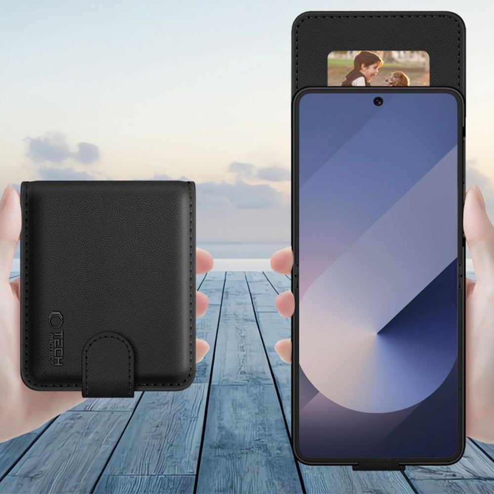  Etui z klapką Tech-Protect Wallet do Galaxy Z Flip7 FE / Z Flip6, czarne